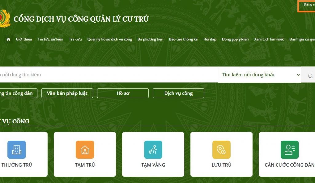 Cổng đăng ký quản lý cơ trú